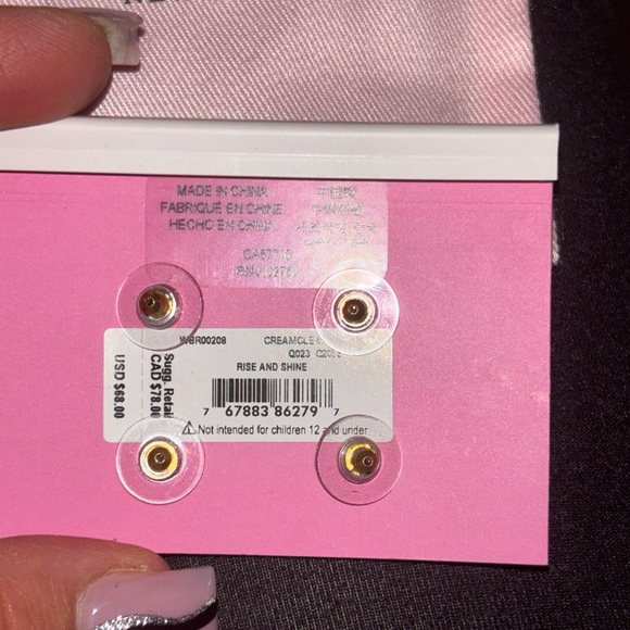 KATE SPADE NEW YORK Womens Rise And Shine Stud Earrings Set Of 2 Gold Tone NEW - Picture 4 of 7